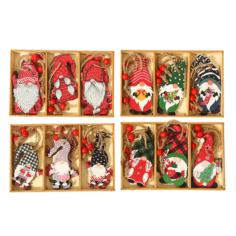 9-Pieces: Festive Christmas Wooden Hanging Box Holiday Decor & Apparel - DailySale
