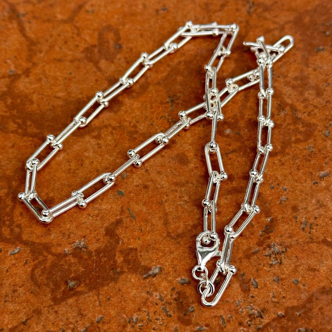 925 Real Solid Silver Solid U Link Hardware Chain Necklace Anti-Tarnish Necklaces - DailySale