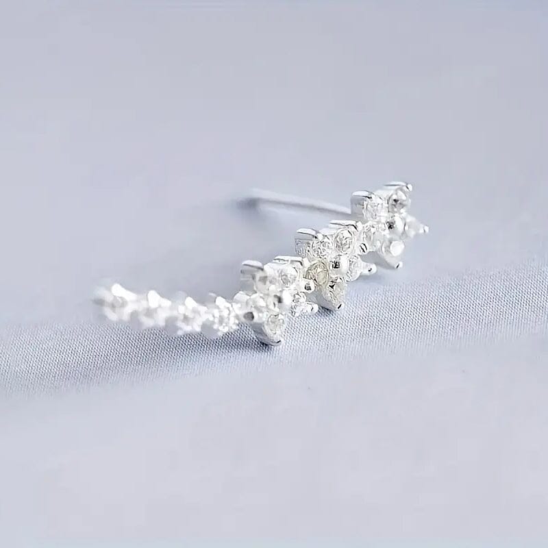 925 Silver Climber Earrings with Hypoallergenic Synthetic Cubic Zirconia Earrings - DailySale