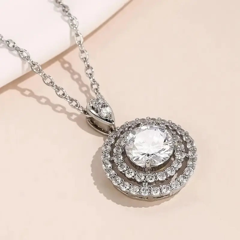 925 Silver Zirconium Oxide Collarbone Necklace Necklaces - DailySale