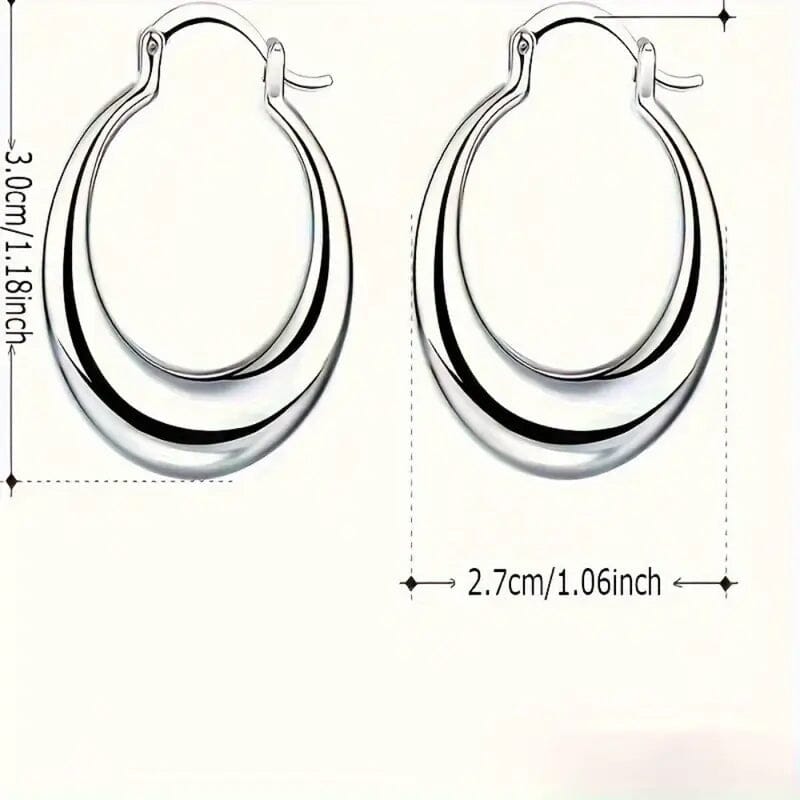 925 Silvery-Plated Hoop Earrings for Women Earrings - DailySale