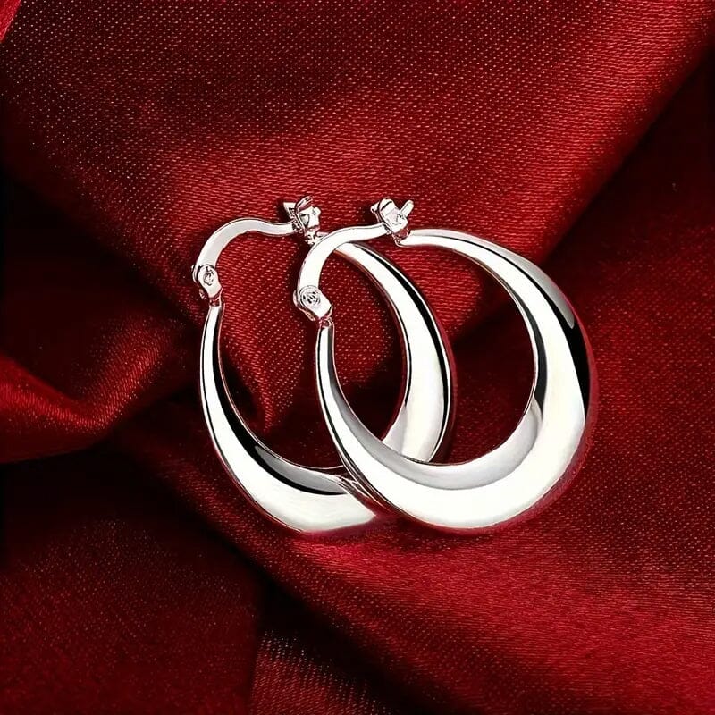 925 Silvery-Plated Hoop Earrings for Women Earrings - DailySale