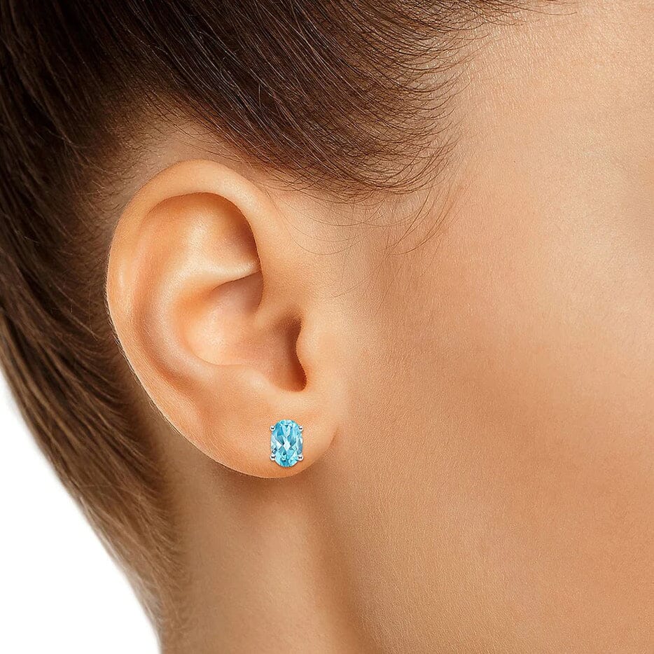 925 Sterling Silver London Blue Topaz Stud Earrings Earrings - DailySale