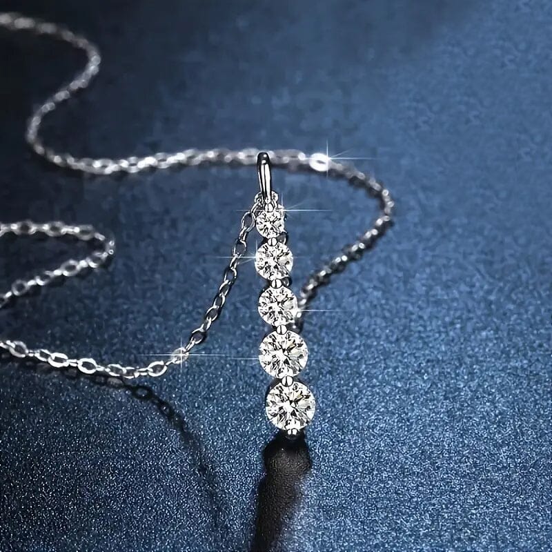 925 Sterling Silver Synthetic Cubic Zirconia Droplet Pendant Necklace Necklaces - DailySale