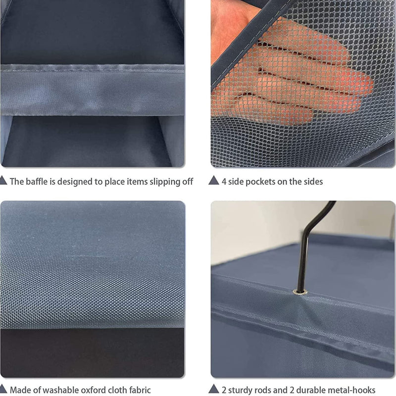 Front baffle, side pockets, washable fabric and support rods