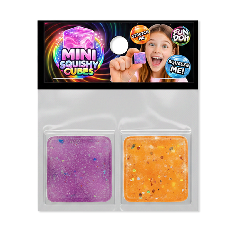 Fun Doh Mini Squishy Cubes 2-Pack Blind Bag Fidget Toy | Viral Sensory Squishies for Kids & Teens