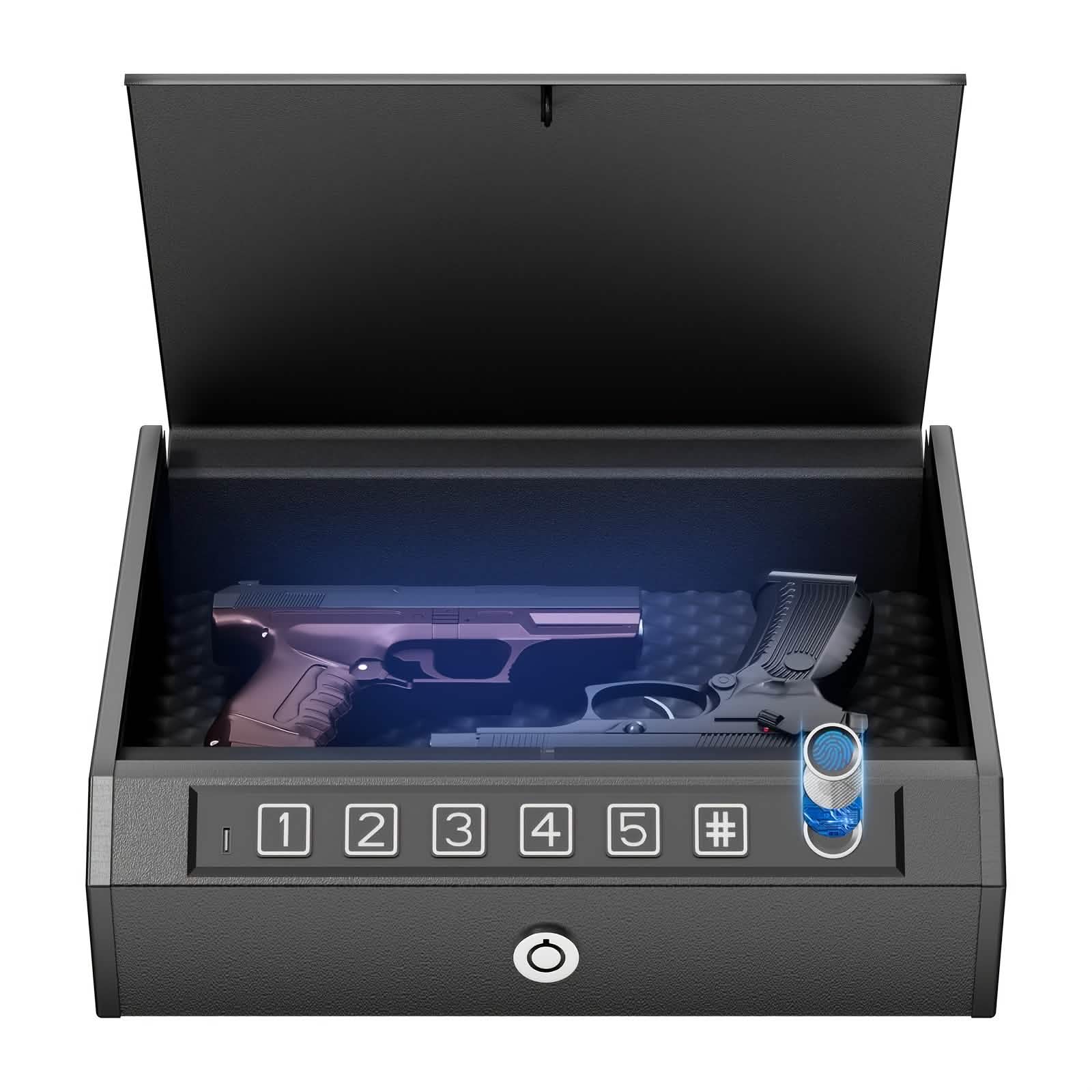 Lockable Storage Box with 3 Unlock Modes – Steel Security Box (Black)