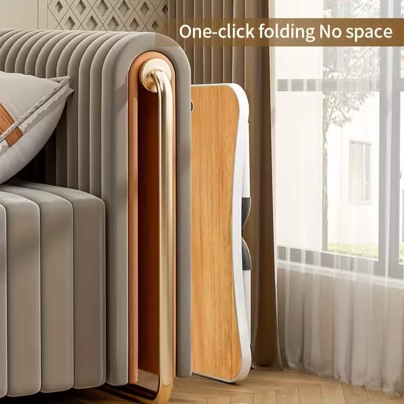 Portable Foldable Laptop Bed Table with Tray & Cup Holder-Walnut