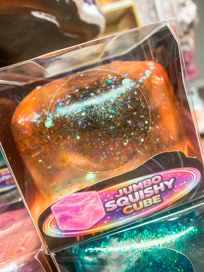 Fun Doh Jumbo Squishy Cube | Giant Glitter Sensory Stress Relief Fidget