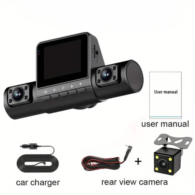 4-Channel Car DVR Dash Cam – 1080P Front, 720P Side & Rear, Night Vision