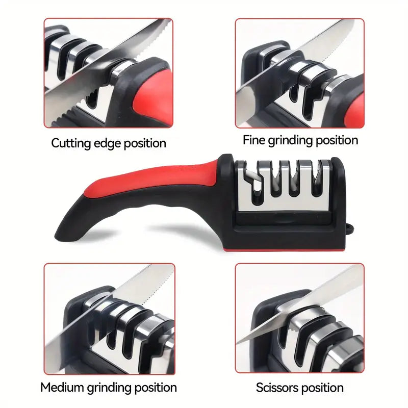 Professional Knife Sharpener 4 Stages Stone Tungsten Diamond Ceramic Tool