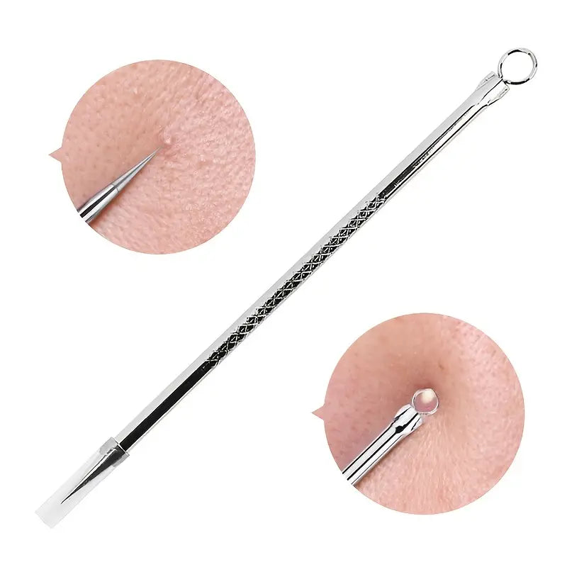 Stainless Steel Pimple Extractor Blackhead Removal Tool For Blemish Whitehead Popping Acne Needle Comedone Squeezer