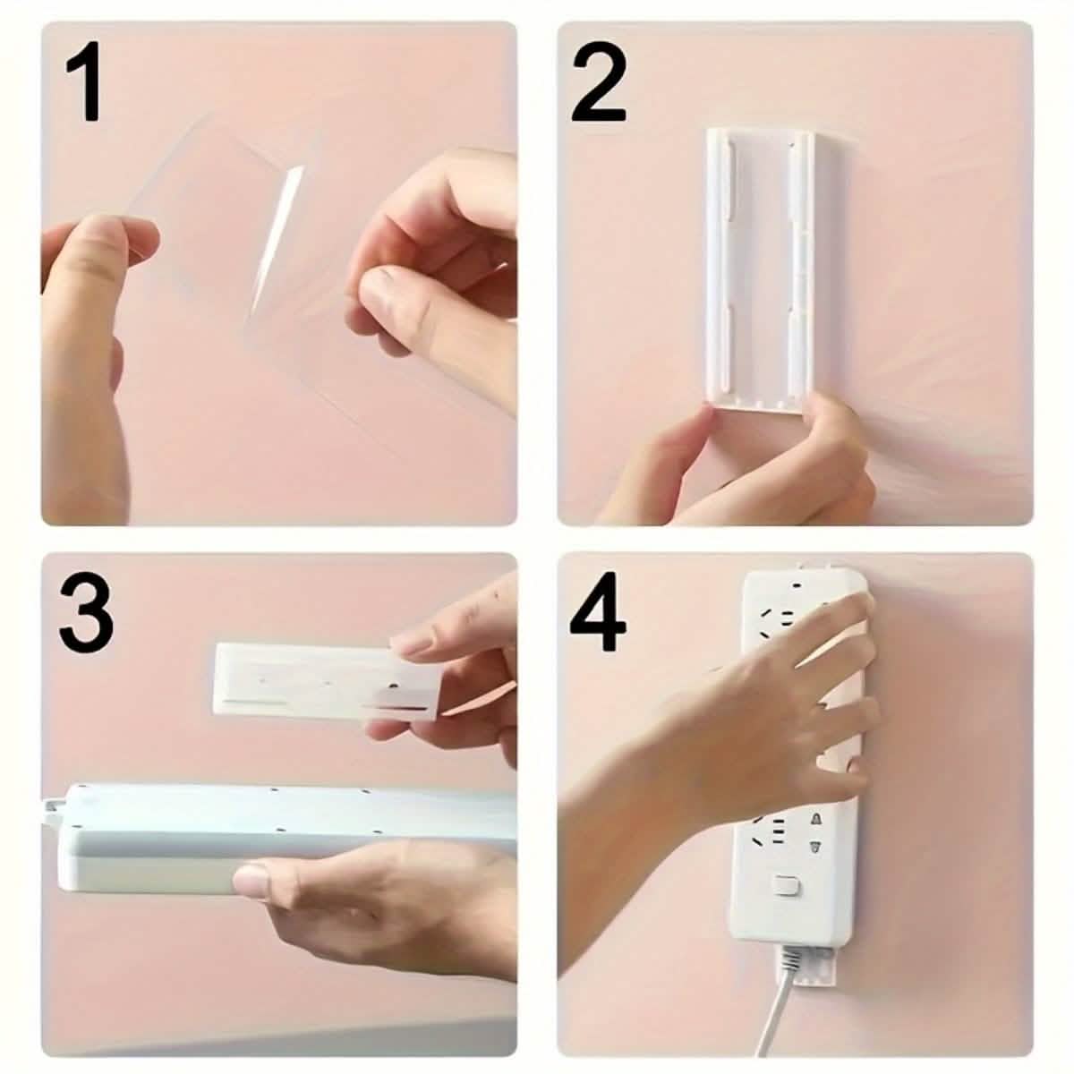 2-Pack Removable Wall Decals – Space-Saving Organizer for Surge Protectors