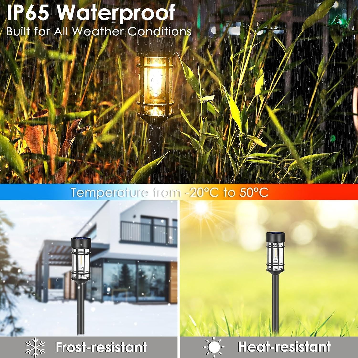 Hakol 8 Pack LED Solar Lights Outdoor Waterproof 3000k