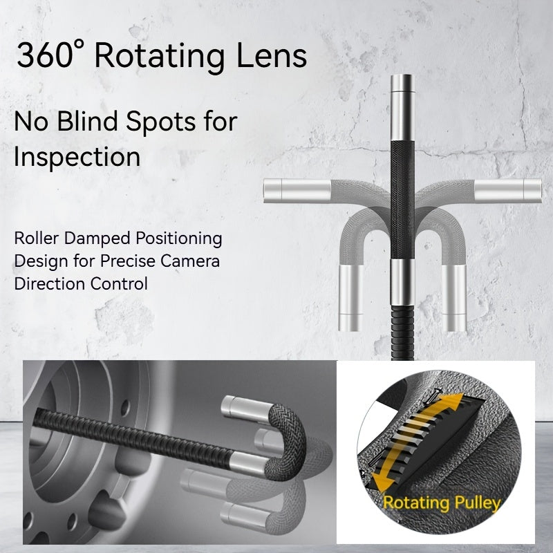 360 degree rotating lens with roller damped positioning, no blind spots