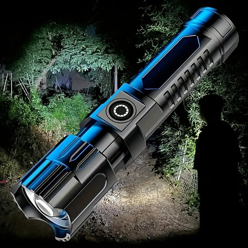 Super Bright Flashlight, USB Rechargeable Telescopic Zoom Wide Beam