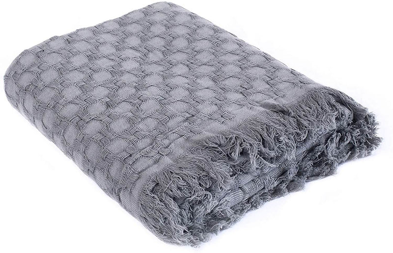 Kasentex 100% Cotton Soft Knitted Throw Blanket, Room Decor, Graduation Gifts, Fathers Day Gift, Mom Gift