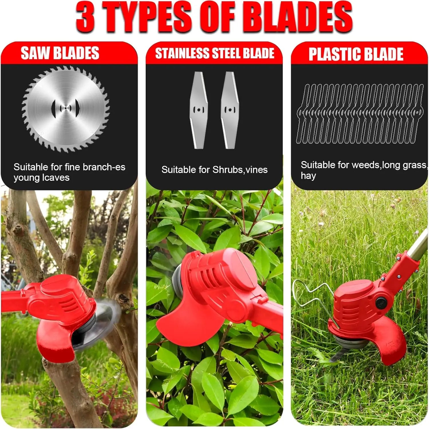 3-in-1 Electric Weed Wacker - Grass Trimmer, Lawn Edger & Brush Cutter