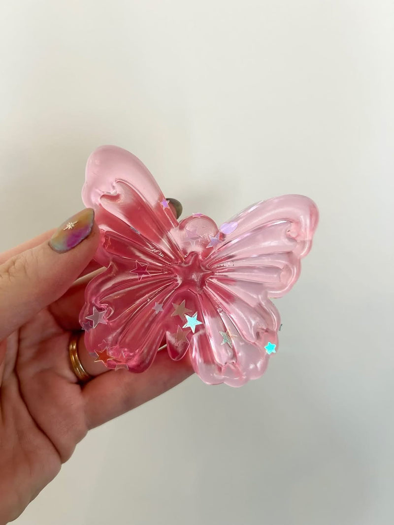 Butterfly Glitter Squishy Sensory Toy | Pink & Purple Fidget Stress Relief Toy for Kids