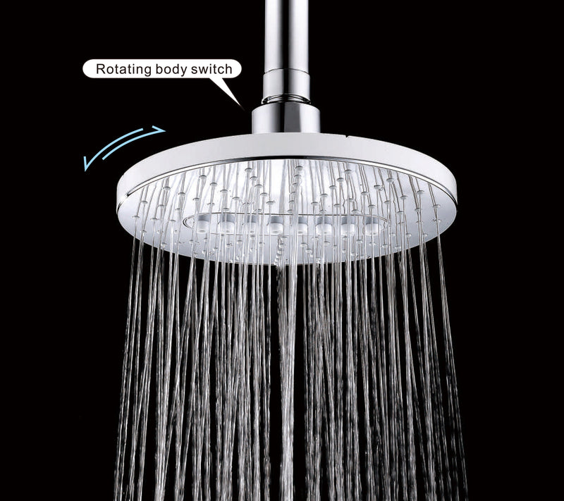 Bright Showers 6.3" 2-Spray Rainfall Shower Head with Adjustable Angles
