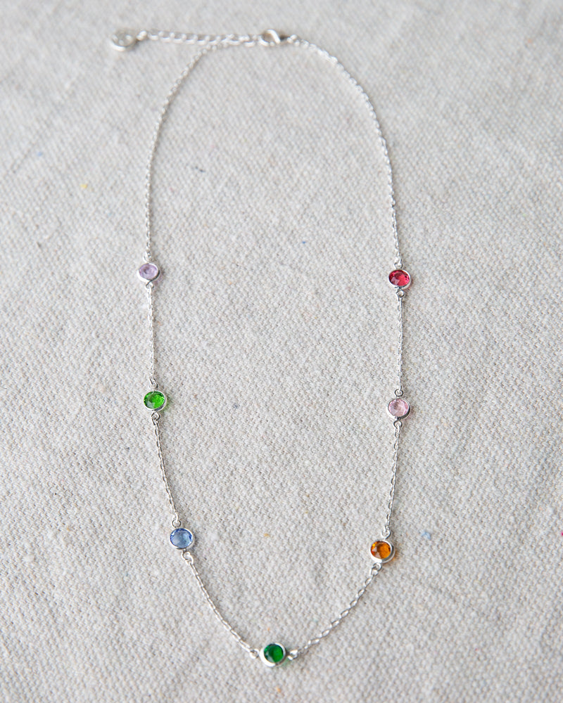 Silver Pop of Color Necklace