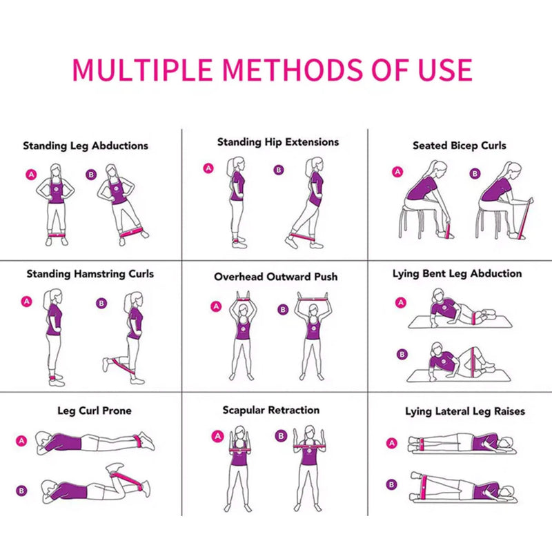 10-Pack: Precision Workout Yoga Fitness Exercise Stretching Resistance Bands Loops