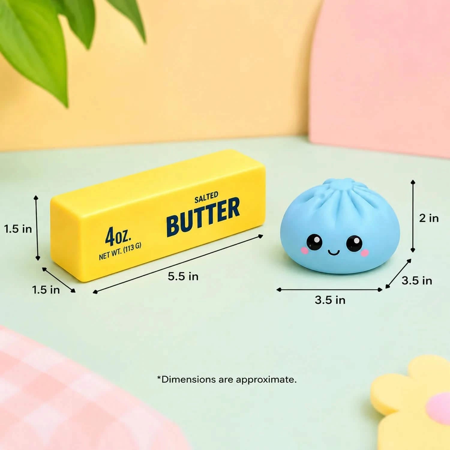 Squishy Dumpling & Butter Combo Pack – 2PCS Slow Rising Fidget Toys