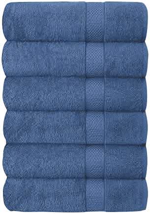 Set of 6 Hotel & Spa 100% Cotton Bath Towels 27x52 inch