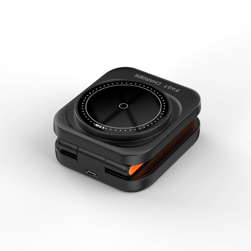 FlexiTrip Foldable Wireless Charger – Compact, Fast Charging, Portable Design for iPhone, Android, and Qi-Enabled Devices