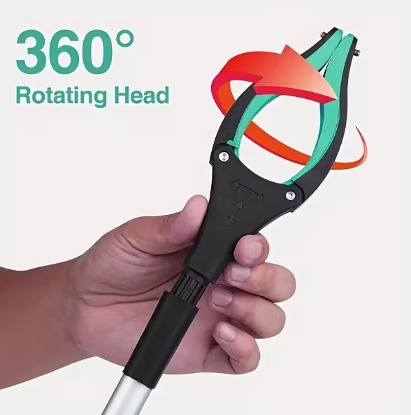 Heavy-Duty Steel Folding Trash Picker – 32" with Magnet & Anti-Slip Handle