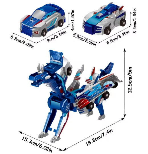 Car & Transforming Dinosaur Toy – Crash-Proof Manual