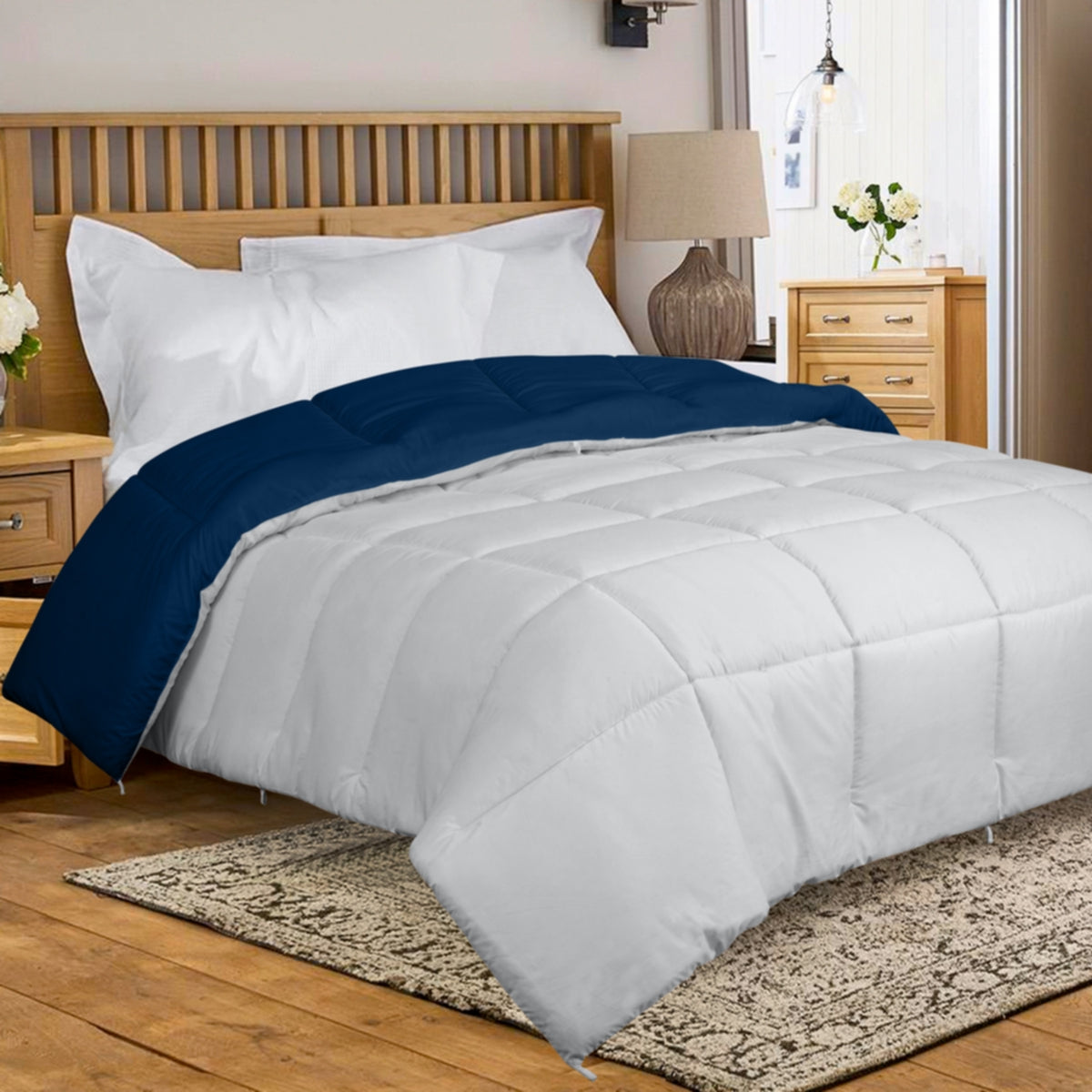 Royale All Season Down Alternative Lightweight Quilted Bedding Comforter with Corner Tabs