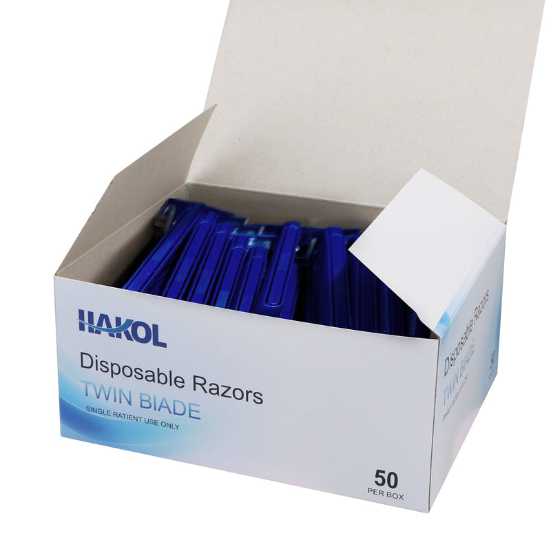 50 Pack Disposable Razors Shaving Razor, Twin Blade