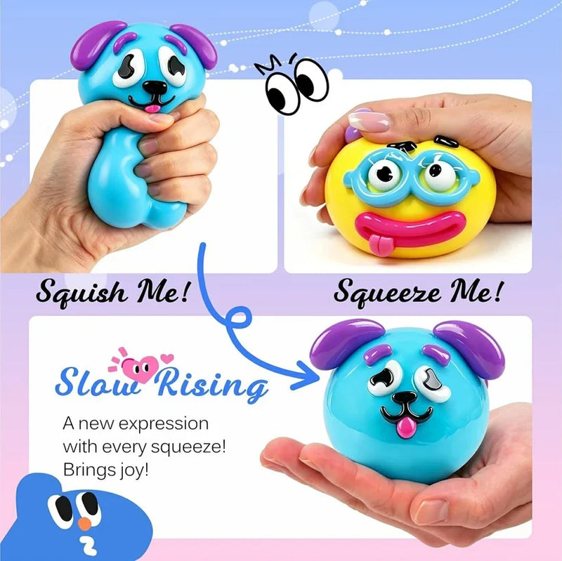 Funny Face Expressions Squishy Ball - Slow Rising Sensory Stress Toy