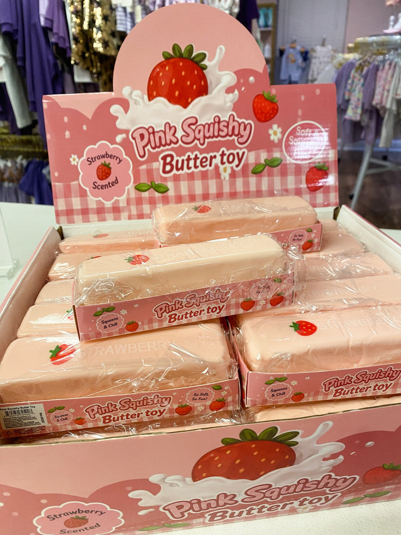 Strawberry Butter Squishy Stress Relief Toy | Strawberry Scented Fidget & Sensory Toy