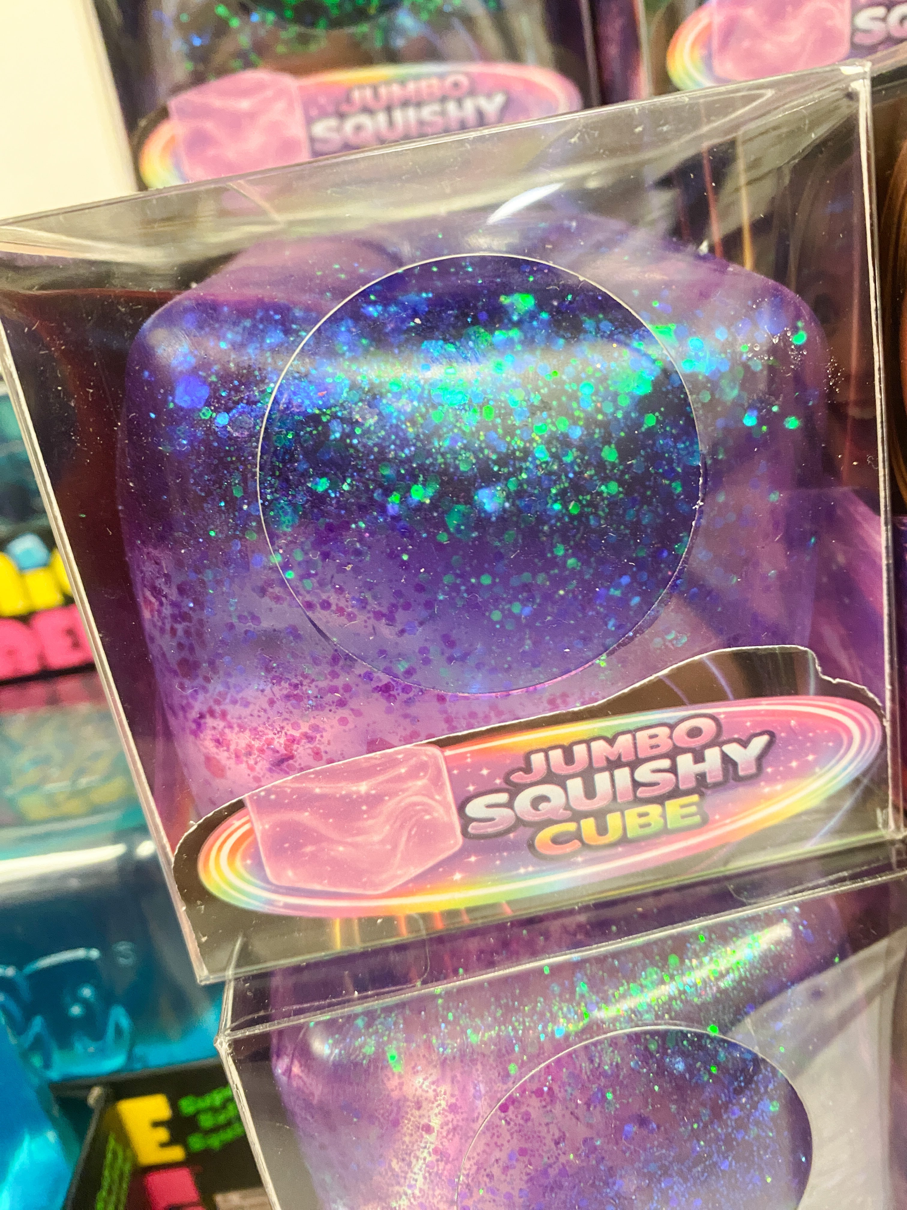 Fun Doh Jumbo Squishy Cube | Giant Glitter Sensory Stress Relief Fidget