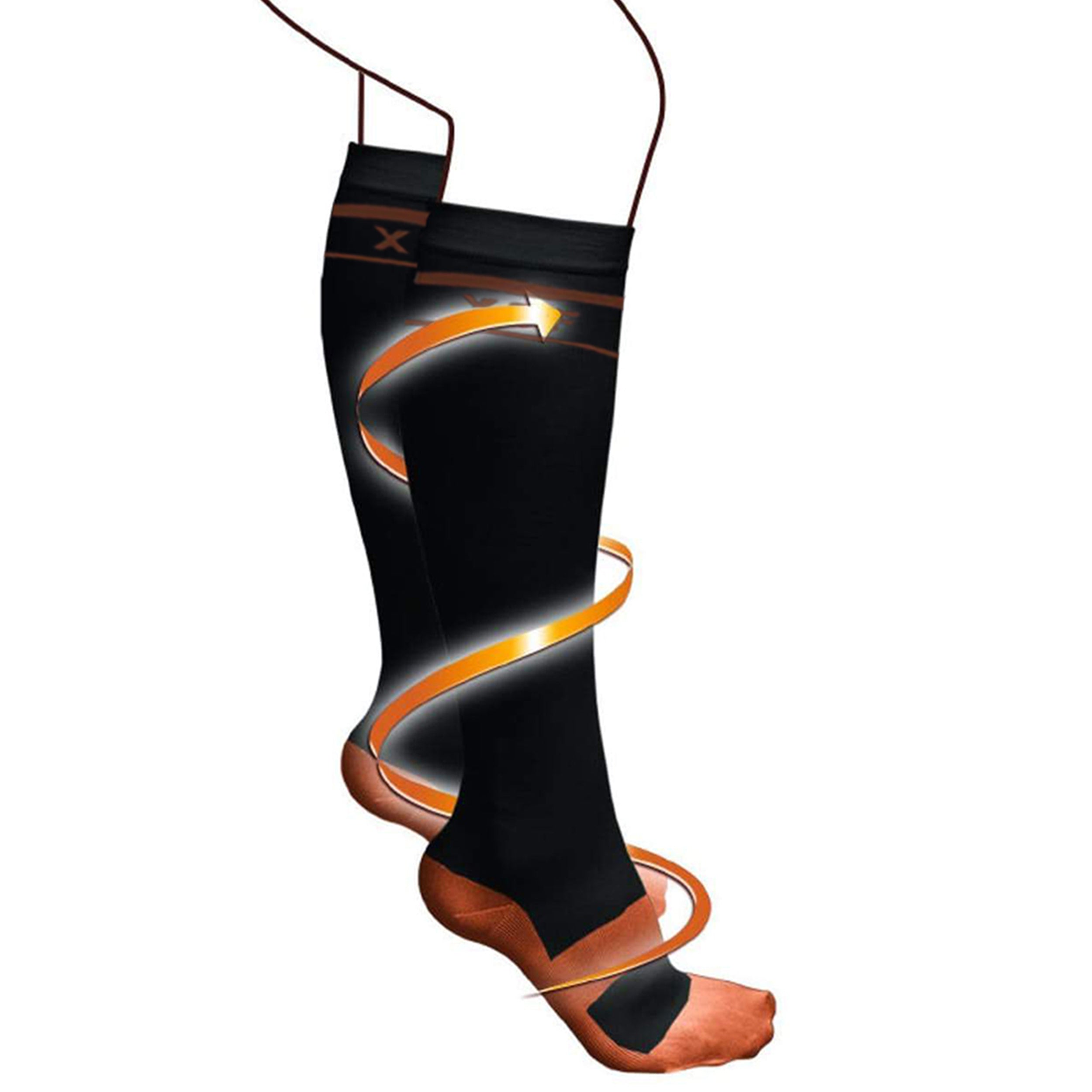 6-Pairs: Unisex Copper-Infused Knee High Compression Socks