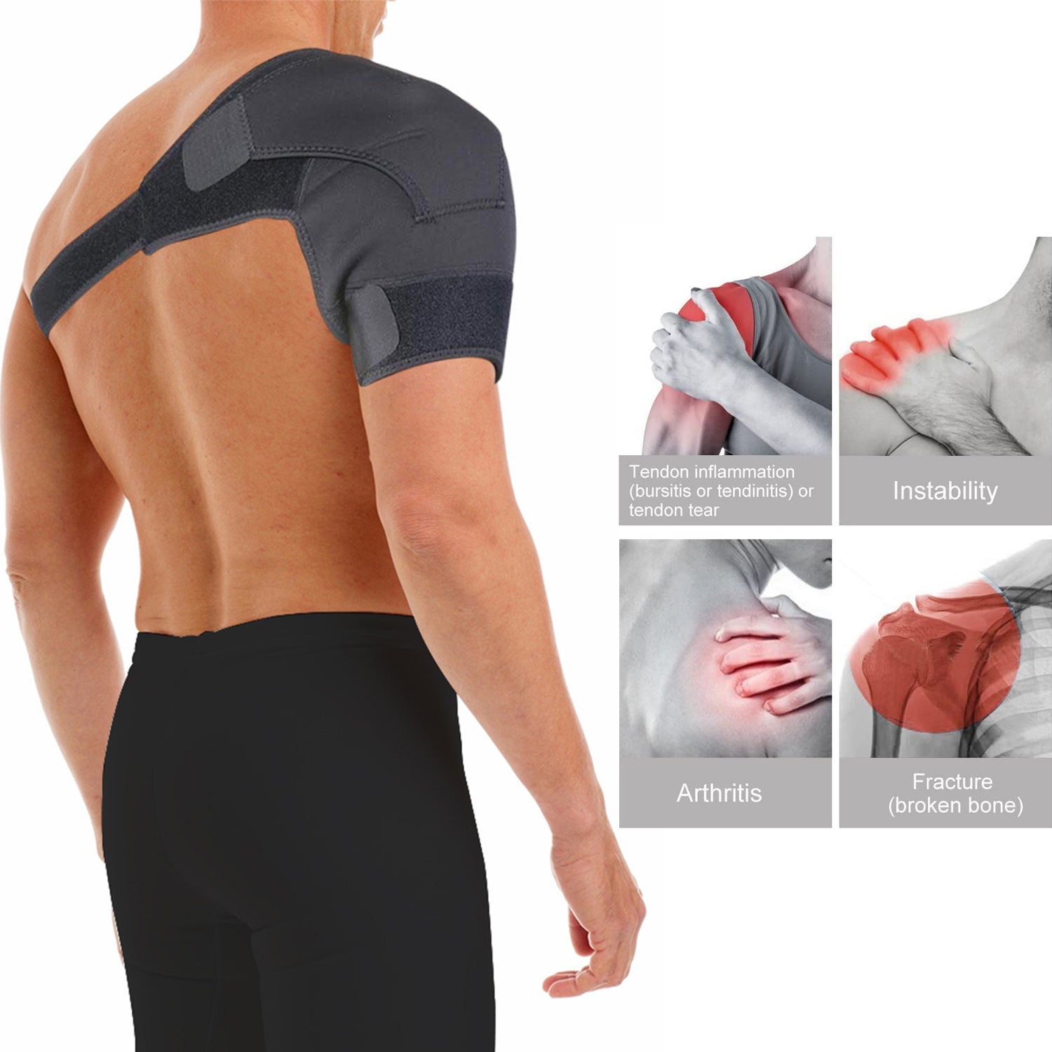 Unisex Adjustable Pain Relief Magnetic Shoulder Brace Support Brace