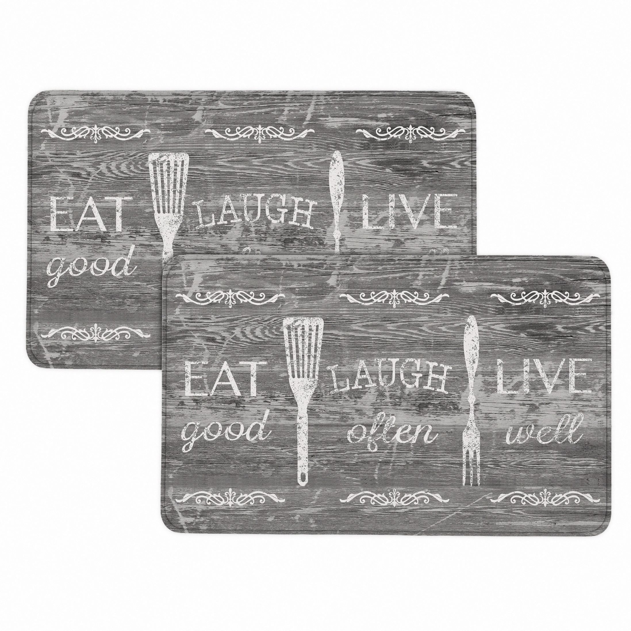 Bibb Home 1-2 Pack Anti Fatigue Cushioned Kitchen Mats