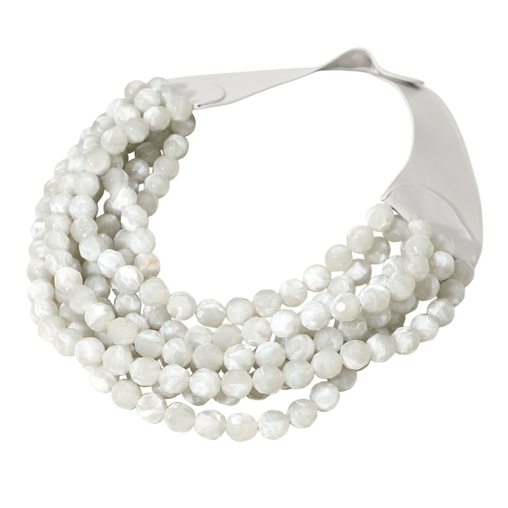 Chunky Multi-Strand Beaded Necklace with Magnetic Clasp