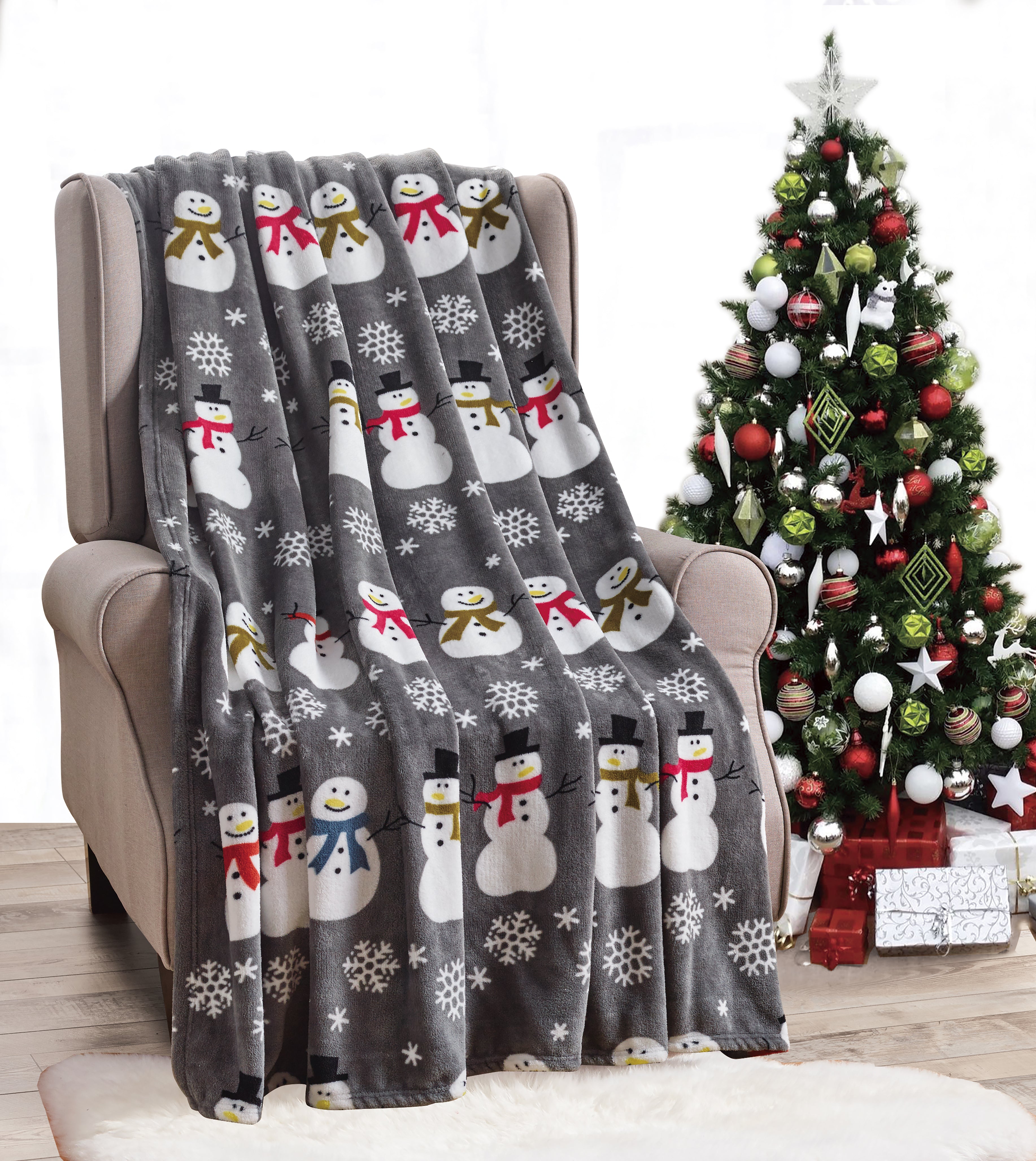 Christmas Blanket Cozy Festive Holiday Throw Blanket 50" x 60"