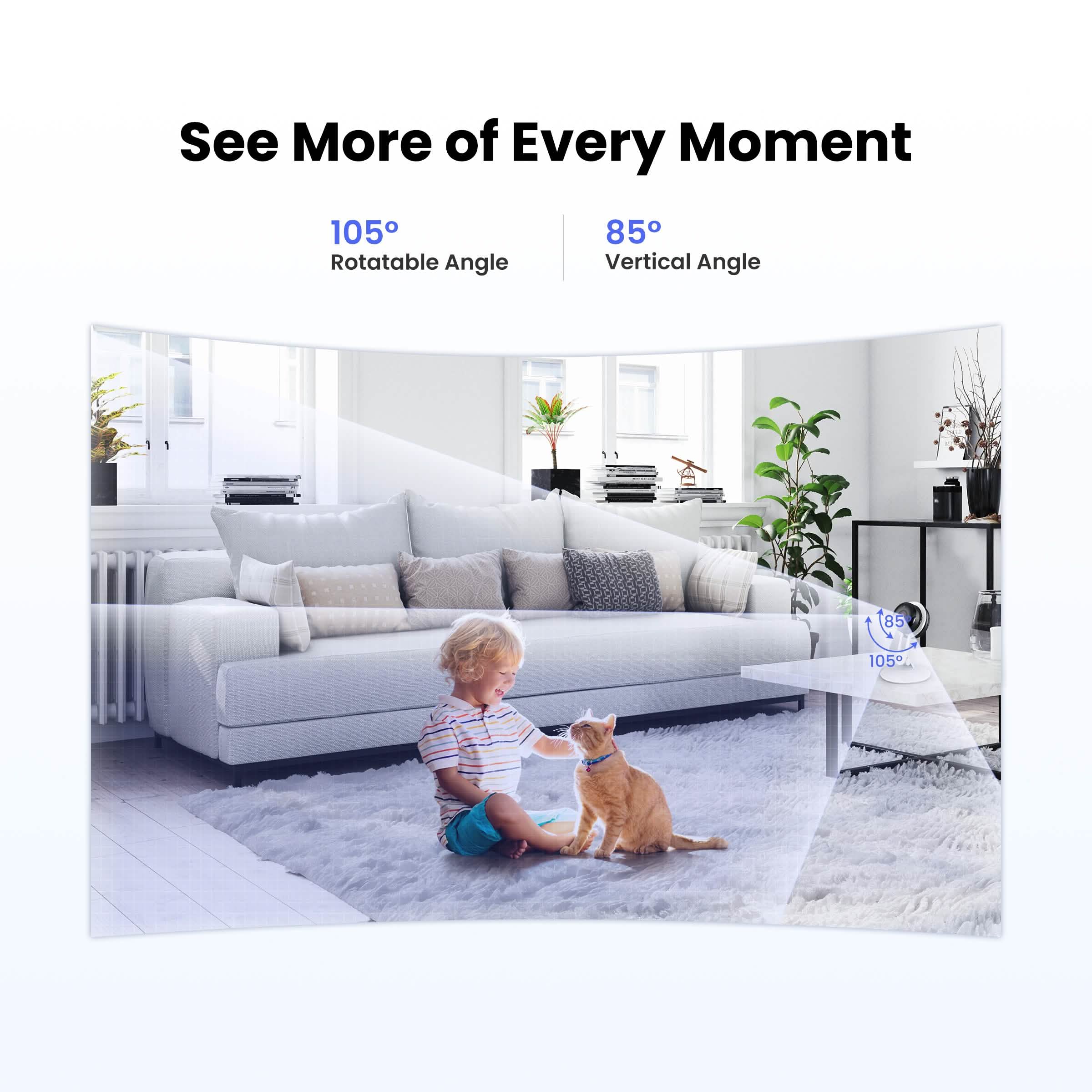 3MP Wireless Smart AI Home Security Camera – Two-Way Audio, Motion Detection, Night Vision