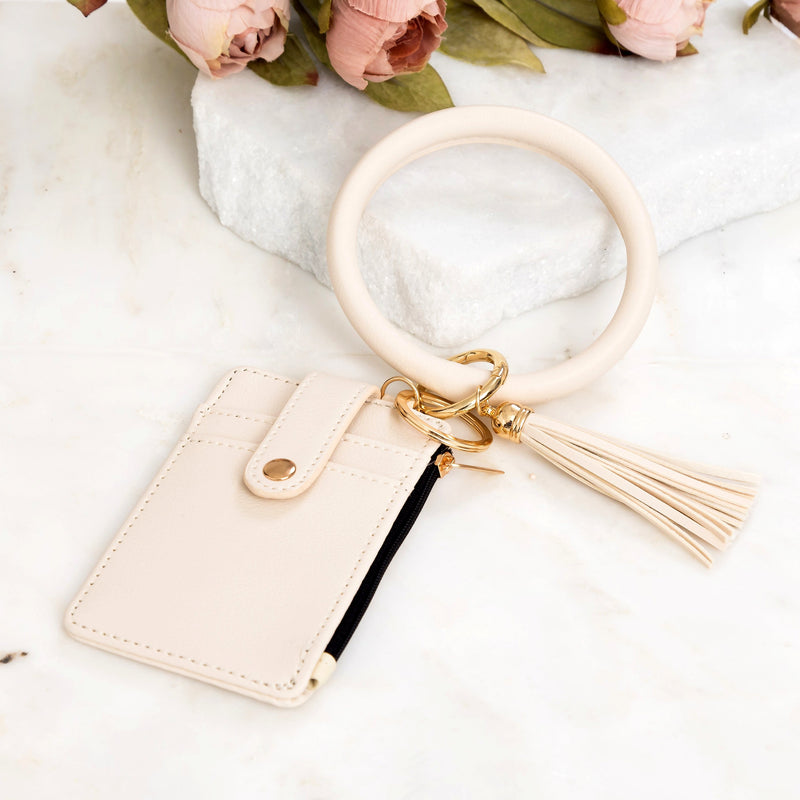 Key Ring ID Wallet Zip Bracelet
