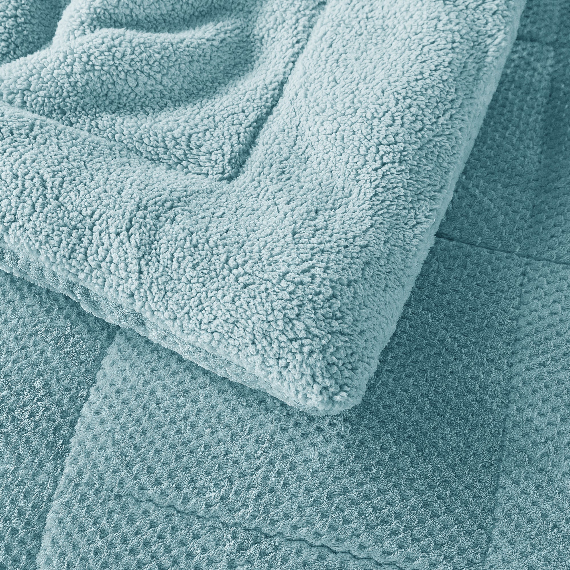 Kasentex Ultra Soft All Season Reversible Plush Sherpa Lined Comforter, Twin, Queen, King