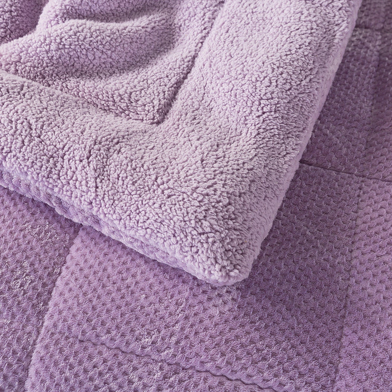 Kasentex Ultra Soft All Season Reversible Plush Sherpa Lined Comforter, Twin, Queen, King