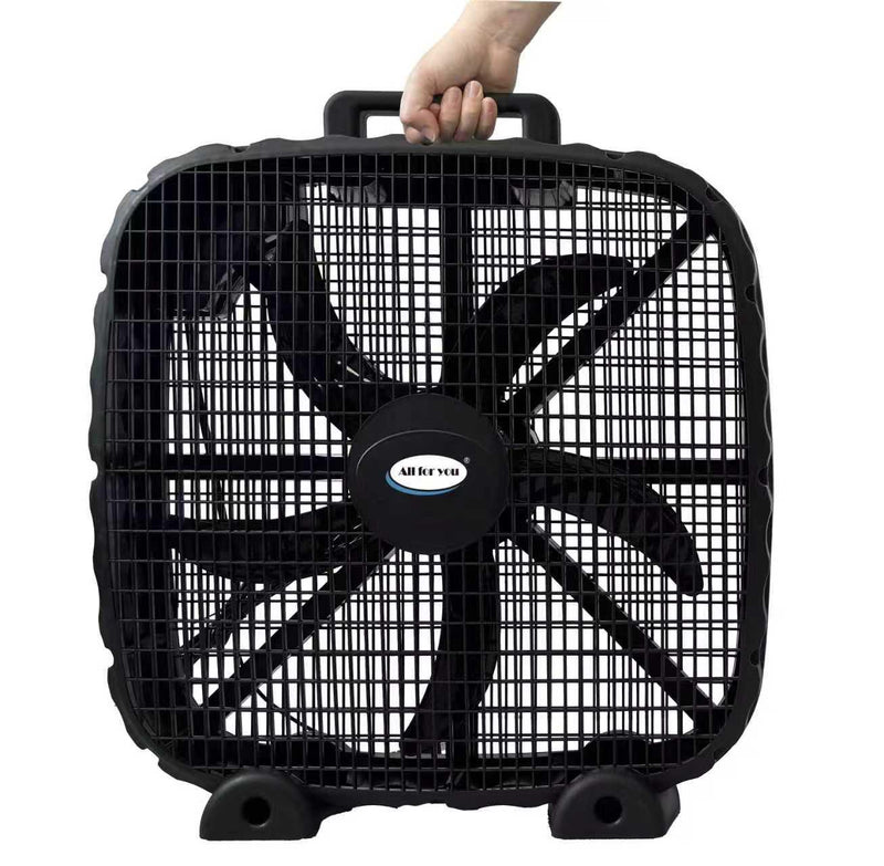 20-Inch 3-Speed Box Fan – Portable Bedroom Fan with Carry Handle, 5-Blade Powerful Airflow & Lightweight Design