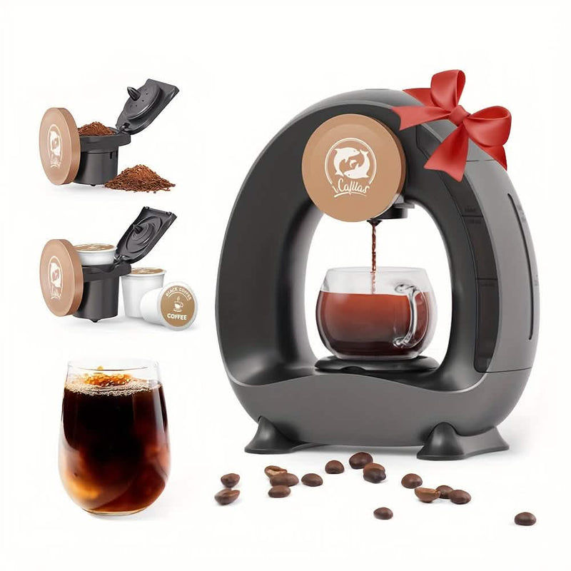 2 in 1 Single Serve Coffee Maker K Cup & Ground Coffee Brewer 4-8 Cup Size