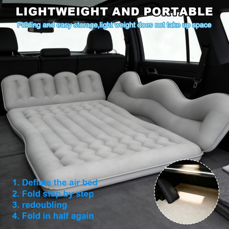 Car Inflatable Mattress Back Seat Bed SUV Travel Air Bed w/ Pump & Pillows