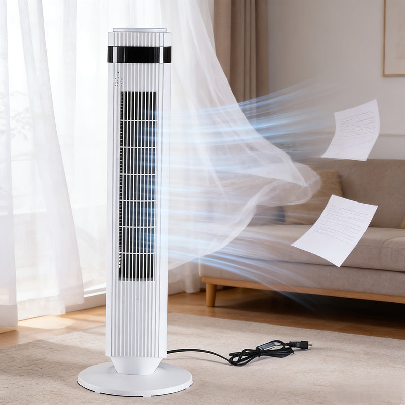 Bladeless Tower Fan - 5 Speeds, 64° Oscillating, Remote & Timer