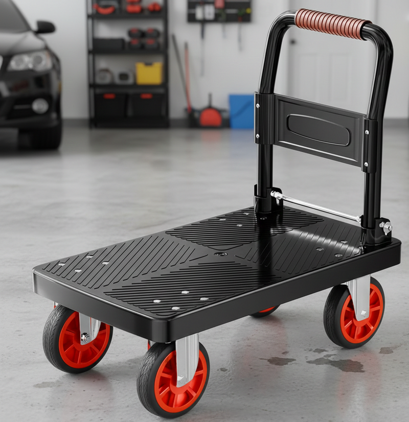 Heavy Duty Folding Platform Cart-350/660/680/820 lb-Flatbed Hand Truck with Strap